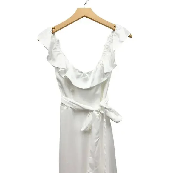 Show Me Your Mumu Alexis Midi Dress in Ivory Luxe Satin size Small - Picture 5 of 11